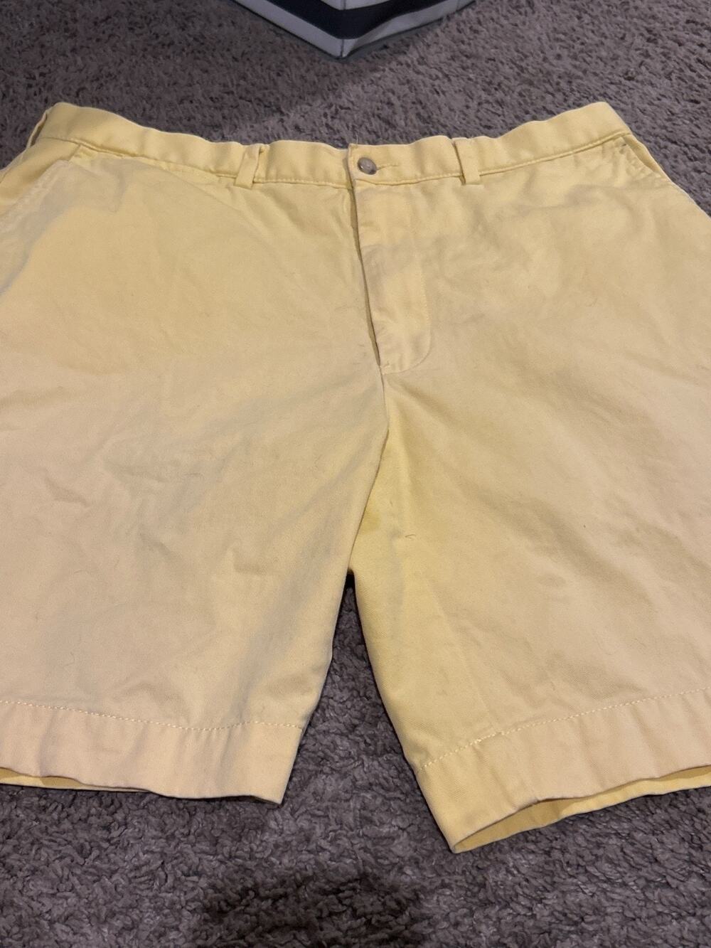 Polo Ralph Lauren Men's Size 36 Yellow Chino Shorts Flat Front Cotton